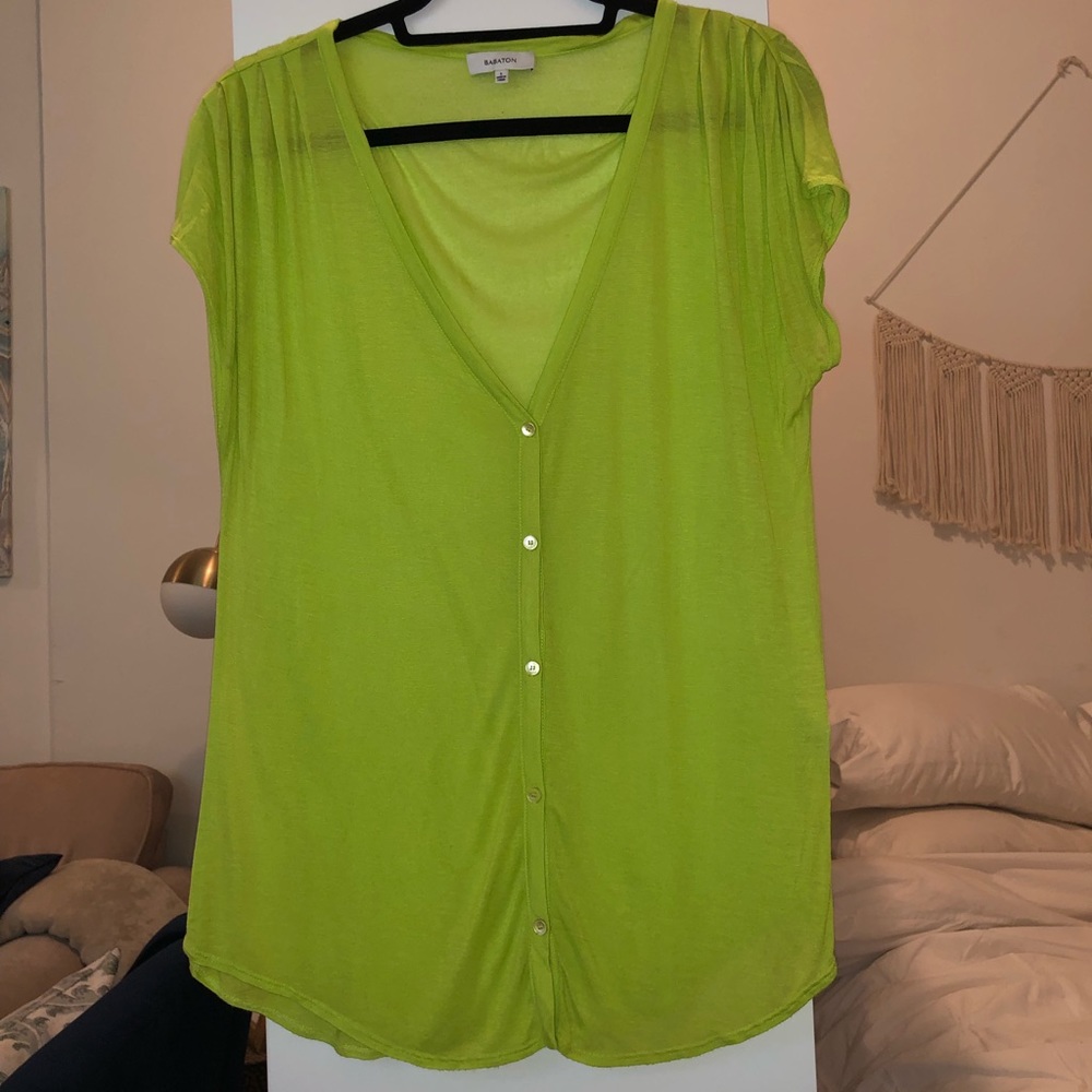 Lime Green Button Down T-shirt